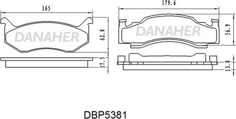 Danaher DBP538/1 - Bremžu uzliku kompl., Disku bremzes autodraugiem.lv