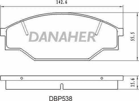Danaher DBP538 - Bremžu uzliku kompl., Disku bremzes autodraugiem.lv