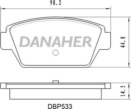 Danaher DBP533 - Bremžu uzliku kompl., Disku bremzes autodraugiem.lv