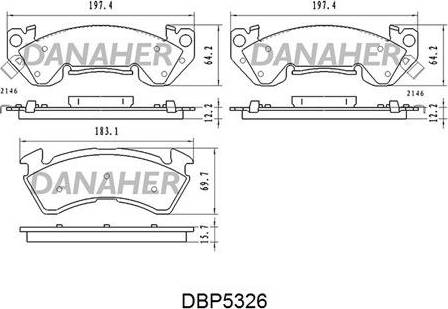 Danaher DBP5326 - Bremžu uzliku kompl., Disku bremzes autodraugiem.lv