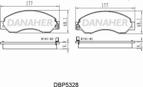 Danaher DBP5328 - Bremžu uzliku kompl., Disku bremzes autodraugiem.lv