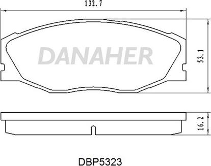Danaher DBP5323 - Bremžu uzliku kompl., Disku bremzes autodraugiem.lv