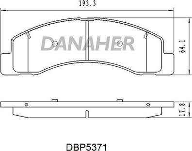 Danaher DBP5371 - Bremžu uzliku kompl., Disku bremzes autodraugiem.lv