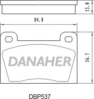 Danaher DBP537 - Bremžu uzliku kompl., Disku bremzes autodraugiem.lv