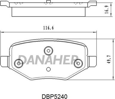 Danaher DBP5240 - Bremžu uzliku kompl., Disku bremzes autodraugiem.lv