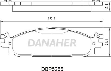 Danaher DBP5255 - Bremžu uzliku kompl., Disku bremzes autodraugiem.lv