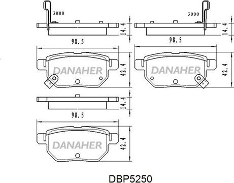 Danaher DBP5250 - Bremžu uzliku kompl., Disku bremzes autodraugiem.lv