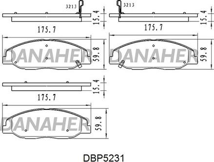 Danaher DBP5231 - Bremžu uzliku kompl., Disku bremzes autodraugiem.lv