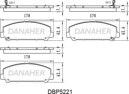 Danaher DBP5221 - Bremžu uzliku kompl., Disku bremzes autodraugiem.lv