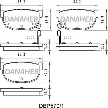 Danaher DBP570/1 - Bremžu uzliku kompl., Disku bremzes autodraugiem.lv