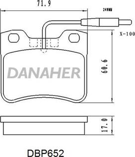 Danaher DBP652 - Bremžu uzliku kompl., Disku bremzes autodraugiem.lv
