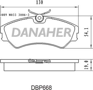 Danaher DBP668 - Bremžu uzliku kompl., Disku bremzes autodraugiem.lv