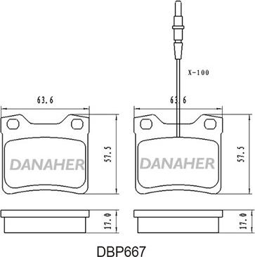 Danaher DBP667 - Bremžu uzliku kompl., Disku bremzes autodraugiem.lv