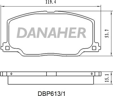Danaher DBP613/1 - Bremžu uzliku kompl., Disku bremzes autodraugiem.lv