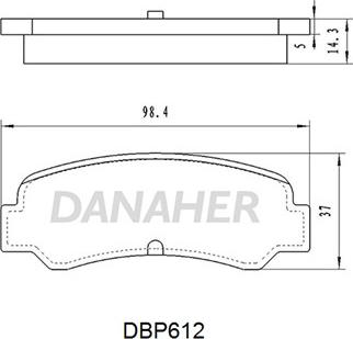 Danaher DBP612 - Bremžu uzliku kompl., Disku bremzes autodraugiem.lv