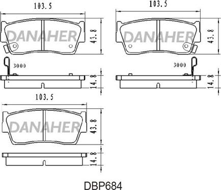 Danaher DBP684 - Bremžu uzliku kompl., Disku bremzes autodraugiem.lv