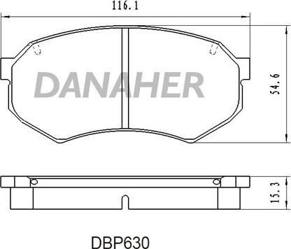 Danaher DBP630 - Bremžu uzliku kompl., Disku bremzes autodraugiem.lv