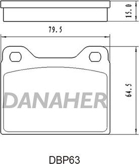 Danaher DBP63 - Bremžu uzliku kompl., Disku bremzes autodraugiem.lv