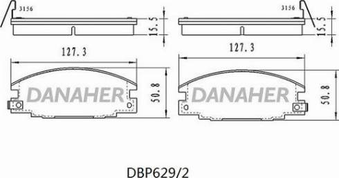 Danaher DBP629/2 - Bremžu uzliku kompl., Disku bremzes autodraugiem.lv