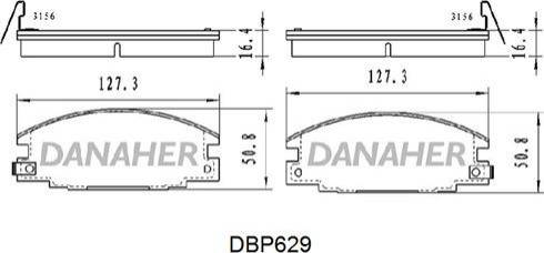 Danaher DBP629 - Bremžu uzliku kompl., Disku bremzes autodraugiem.lv