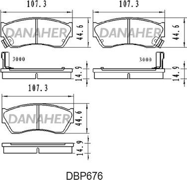 Danaher DBP676 - Bremžu uzliku kompl., Disku bremzes autodraugiem.lv