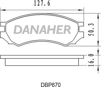 Danaher DBP670 - Bremžu uzliku kompl., Disku bremzes autodraugiem.lv