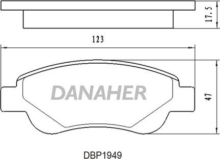 Danaher DBP1949 - Bremžu uzliku kompl., Disku bremzes autodraugiem.lv