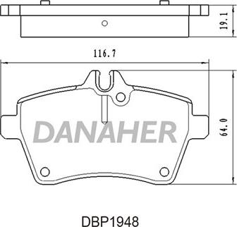 Danaher DBP1948 - Bremžu uzliku kompl., Disku bremzes autodraugiem.lv