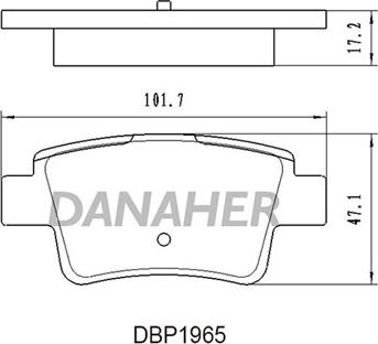 Danaher DBP1965 - Bremžu uzliku kompl., Disku bremzes autodraugiem.lv