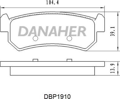 Danaher DBP1910 - Bremžu uzliku kompl., Disku bremzes autodraugiem.lv