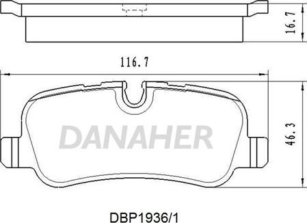 Danaher DBP1936/1 - Bremžu uzliku kompl., Disku bremzes autodraugiem.lv