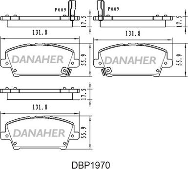 Danaher DBP1970 - Bremžu uzliku kompl., Disku bremzes autodraugiem.lv