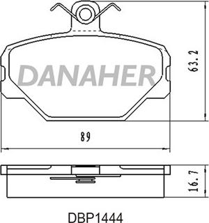 Danaher DBP1444 - Bremžu uzliku kompl., Disku bremzes autodraugiem.lv