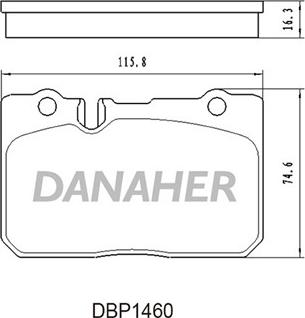 Danaher DBP1460 - Bremžu uzliku kompl., Disku bremzes autodraugiem.lv