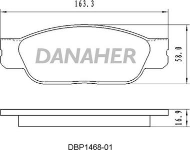 Danaher DBP1468-01 - Bremžu uzliku kompl., Disku bremzes autodraugiem.lv