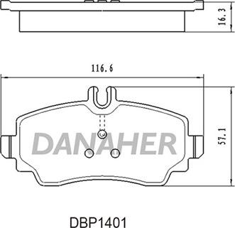 Danaher DBP1401 - Bremžu uzliku kompl., Disku bremzes autodraugiem.lv