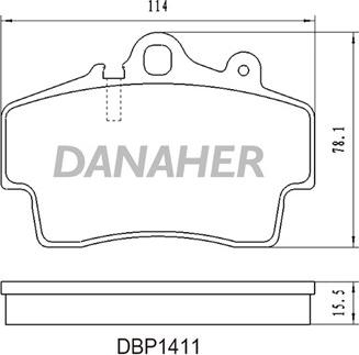 Danaher DBP1411 - Bremžu uzliku kompl., Disku bremzes autodraugiem.lv