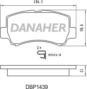 Danaher DBP1439 - Bremžu uzliku kompl., Disku bremzes autodraugiem.lv