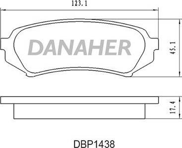 Danaher DBP1438 - Bremžu uzliku kompl., Disku bremzes autodraugiem.lv