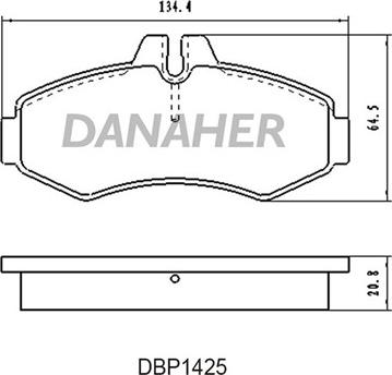Danaher DBP1425 - Bremžu uzliku kompl., Disku bremzes autodraugiem.lv