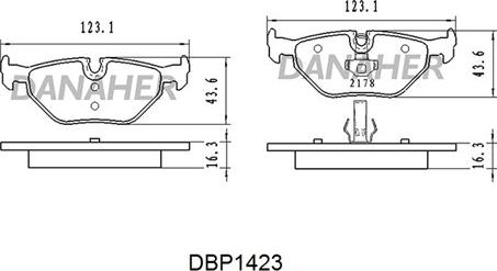 Danaher DBP1423 - Bremžu uzliku kompl., Disku bremzes autodraugiem.lv