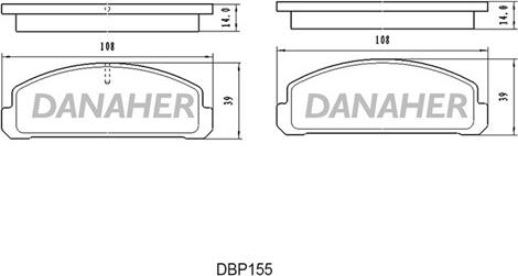 Danaher DBP155 - Bremžu uzliku kompl., Disku bremzes autodraugiem.lv