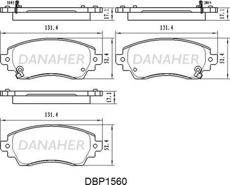 Danaher DBP1560 - Bremžu uzliku kompl., Disku bremzes autodraugiem.lv