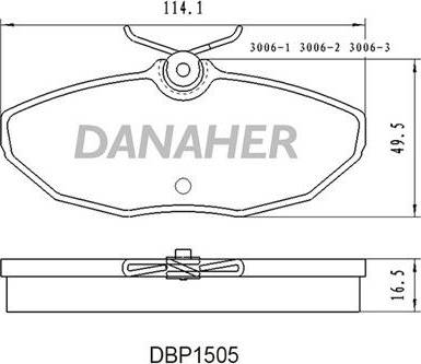Danaher DBP1505 - Bremžu uzliku kompl., Disku bremzes autodraugiem.lv