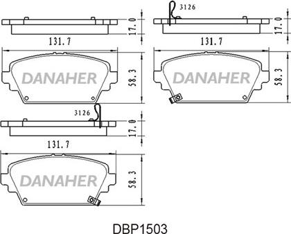 Danaher DBP1503 - Bremžu uzliku kompl., Disku bremzes autodraugiem.lv