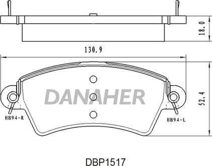 Danaher DBP1517 - Bremžu uzliku kompl., Disku bremzes autodraugiem.lv