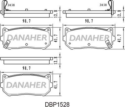 Danaher DBP1528 - Bremžu uzliku kompl., Disku bremzes autodraugiem.lv