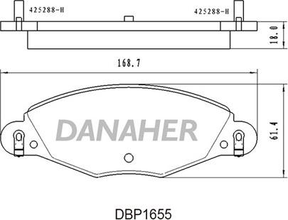Danaher DBP1655 - Bremžu uzliku kompl., Disku bremzes autodraugiem.lv