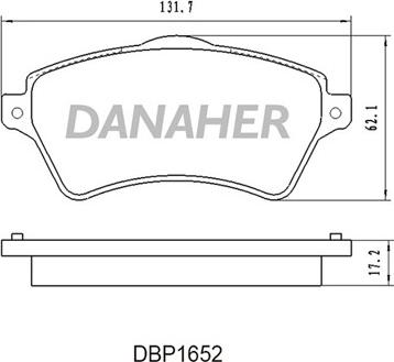 Danaher DBP1652 - Bremžu uzliku kompl., Disku bremzes autodraugiem.lv