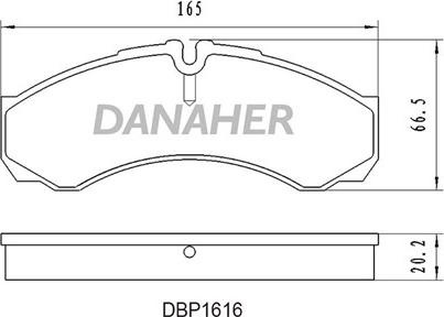 Danaher DBP1616 - Bremžu uzliku kompl., Disku bremzes autodraugiem.lv